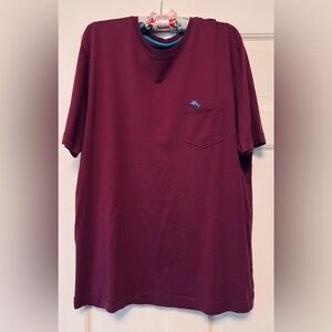Tommy Bahama Burgundy Short Sleeve Tee with Pocket